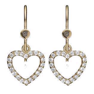 Christina Collect Gold-plated Topaz Hearts Earrings with 40 small sparkling Topaz, model 670-G09